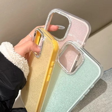 Load image into Gallery viewer, 3 In 1 Bling Glitter Candy Color Phone Case with Diamond Camera Protector