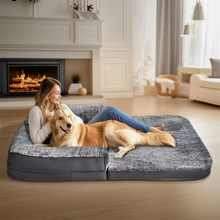 Load image into Gallery viewer, Human Size Giant Dog Bed with Plush Orthopedic Cushion