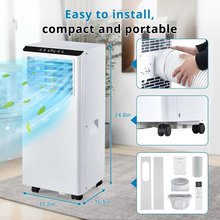 Load image into Gallery viewer, 8000 BTU Portable Air Conditioner with Remote, Dehumidifier & 24-Hour Timer