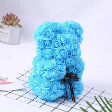 Load image into Gallery viewer, 9.8in Artificial Rose Teddy Bear Gift with Display Box - Romantic Anniversary or Valentine's Day Decor