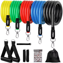 Load image into Gallery viewer, Complete Resistance Band Fitness Set with Handles and Ankle Straps