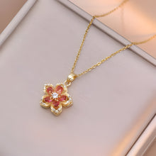 Load image into Gallery viewer, Rotating Flower Pendant Necklace – Non-Tarnish Versatile Jewelry