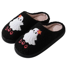 Load image into Gallery viewer, Cozy Halloween Ghost Plush Slippers – Soft Thermal Furry Indoor Slippers with Anti-Slip Sole for Adults