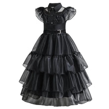 Load image into Gallery viewer, Girls Gothic Layered Cake Gown with Mesh Panel Details and Decorative Pattern All Vera Mart