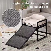 Load image into Gallery viewer, Solid Wood Pet Ramp with Ladder Steps for Bedside Support