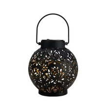 Load image into Gallery viewer, Outdoor Solar LED Lantern Light with Hollow Wrought Iron Design for Garden and Yard Decoration