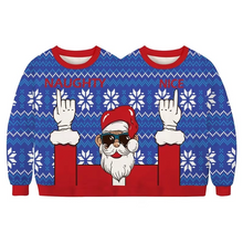 Load image into Gallery viewer, Double Ugly Christmas Couple Sweater Funny Siamese Twins 3D Printed Pullover for Couples