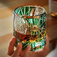 Load image into Gallery viewer, Hand Cut Edo Kiriko Green Crystal Whiskey and Wine Glass