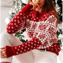 Load image into Gallery viewer, Cozy Winter Christmas Snowflake Knit Sweater for Women