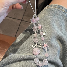 Load image into Gallery viewer, Sweet and Cute Pink Star Mobile Phone Chain with Bow Camera Pendant