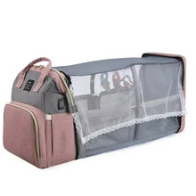 Load image into Gallery viewer, Portable Folding Crib and Large Capacity Diaper Backpack