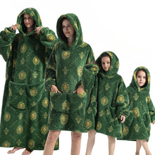 Load image into Gallery viewer, Oversized Hoodie Blanket with Pumpkin Pattern and Fleece Flannel Blend, Machine Washable