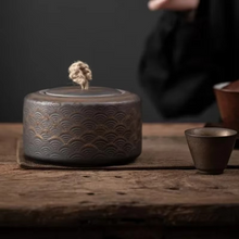 Load image into Gallery viewer, Ceramic Tea Caddy Airtight Storage Jar for Tea Coffee or Candy