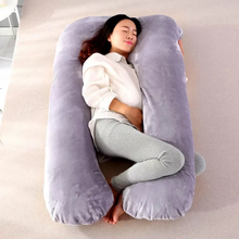 Load image into Gallery viewer, U-Shaped Full Body Support Pillow with Soft Fleece Cover