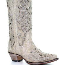 Load image into Gallery viewer, Sequined Retro Pointed Toe Embroidered Long Boots with Color-Block Thick Heel