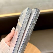 Load image into Gallery viewer, Luxury Glitter Shockproof Clear Tempered Glass Case with Lens Protection