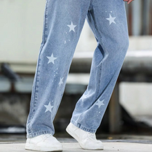 Load image into Gallery viewer, Men's Versatile Wide-Leg Blue Denim Pants