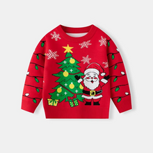 Load image into Gallery viewer, Cozy Knit Sweater for Boys, Cartoon Winter Pullover with Round Neck and Long Sleeves