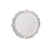 Load image into Gallery viewer, Vintage Blue Ceramic Deep Plate with Leaf Pattern for Pasta Desserts and Everyday Dining