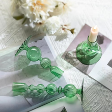 Load image into Gallery viewer, Elegant 3 Piece Glass Candlestick Holder Set for Table and Home Décor