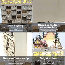 Load image into Gallery viewer, Christmas LED Advent Calendar with Light and Candy Drawers for Holiday Decoration