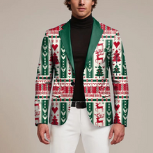 Load image into Gallery viewer, Christmas Suit Jacket for Men Festive Lapel Button Down Holiday Party Blazer