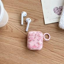 Load image into Gallery viewer, Exquisite Pink Rose Floral Bowknot Glossy Earphone Case with Ring
