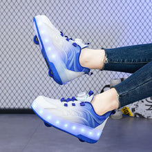 Load image into Gallery viewer, LED Roller Skate Shoes for Kids, Light-Up USB Rechargeable Sneakers