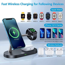 Load image into Gallery viewer, Magnetic 3 in 1 Wireless Charging Station - Fast Charger for iPhone, Apple Watch & AirPods