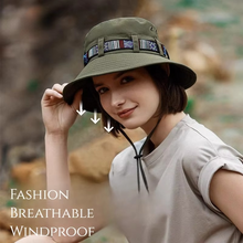 Load image into Gallery viewer, Striped Boho-Style Summer Sun Hat - Unisex Wide Brim Outdoor Cap