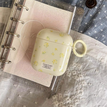 Load image into Gallery viewer, Yellow Flower Gloss Soft Protective Case With Keychain For Apple AirPods