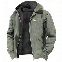 Load image into Gallery viewer, Fleece Lined Hooded Work Jacket with Adjustable Hood and Relaxed Fit for Winter