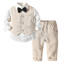 Load image into Gallery viewer, Boys Formal Cotton Outfit Set for Toddlers and Kids