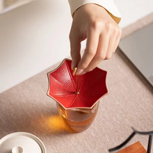 Load image into Gallery viewer, Creative Umbrella Black Porcelain Tea Infuser for Loose Leaf Tea