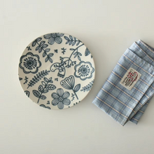 Load image into Gallery viewer, Colorful Ceramic Dinner Plate with Floral Relief Design 6.7 Inch Round Tableware