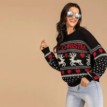 Load image into Gallery viewer, Women's Loose Knit Round Neck Sweater, Comfortable Fit for Everyday and Work