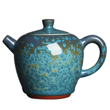Load image into Gallery viewer, Handcrafted Tianmu Crystal Teapot with Gold Spot Texture for Gongfu Tea