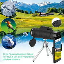 Load image into Gallery viewer, 40x60 HD Monocular Telescope with Smartphone Holder and Tripod for Outdoor and Camping