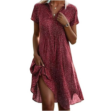 Load image into Gallery viewer, Elegant Polka Dot Midi Shirt Dress for Women