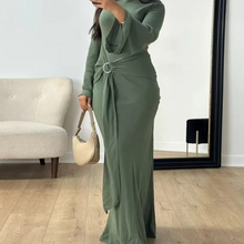 Load image into Gallery viewer, Women's Long Eid Abaya Dress – Modest Islamic Kaftan for Ramadan and Special Occasions