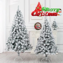 Load image into Gallery viewer, Snowy Flocked Christmas Tree with Realistic Frosted Pine and Artificial Snow for Holiday Decor