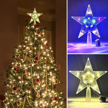 Load image into Gallery viewer, Christmas Tree Top Star Light LED Glowing Tree Topper 6 inch
