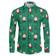 Load image into Gallery viewer, Mens 3D Snow Scene Christmas Shirt with Long Sleeves and Classic Lapel