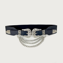 Load image into Gallery viewer, Luxury Stretch Chain Belt for Women with Gold and Silver Tassel Detail
