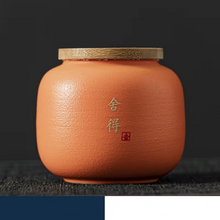 Load image into Gallery viewer, Portable Ceramic Sealed Tea Canister with Calligraphy Design