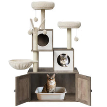 Load image into Gallery viewer, Cat Tree with Integrated Litter Box for Indoor Cats