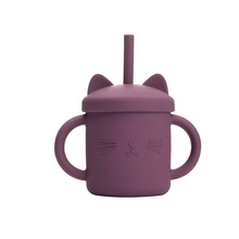 Load image into Gallery viewer, Baby Silicone Feeding Cup with Double Handles and Cat Design