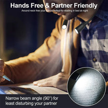 Load image into Gallery viewer, LED Neck Reading Light, USB Rechargeable Flexible Lamp with 3 Light Colors and Continuous Dimming