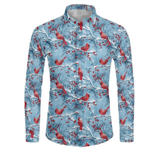 Load image into Gallery viewer, Mens 3D Snow Scene Christmas Shirt with Long Sleeves and Classic Lapel