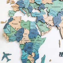 Load image into Gallery viewer, 3D Solid Wood World Map Wall Art - Nordic-Style Home Decor